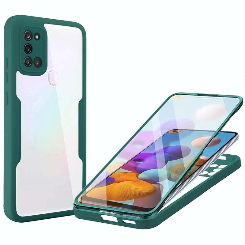 For Samsung Galaxy A21s Acrylic + TPU 360 Degrees Full Coverage Shockproof Phone Case(Green)