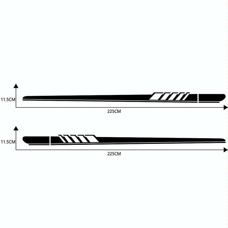 2 PCS/Set D-608 Stripe Pattern Car Modified Decorative Sticker(Black)