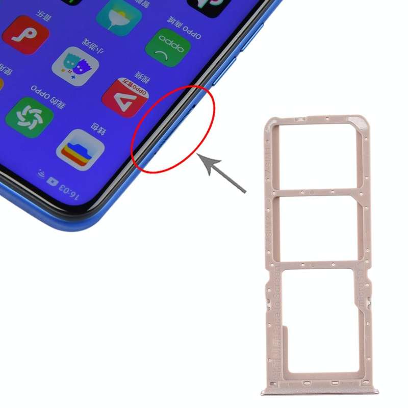 For OPPO A11x/A11/A9(2020)/A5(2020) SIM Card Tray + SIM Card Tray + Micro SD Card Tray (Gold)