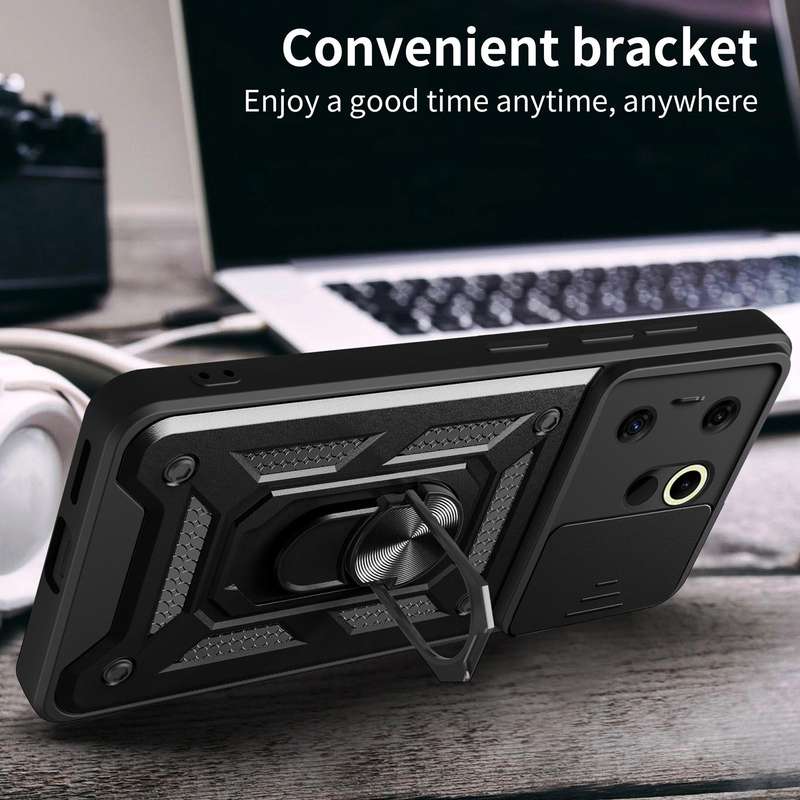 For Tecno Camon 20 Premier Sliding Camera Cover Design TPU+PC Phone Case(Silver)