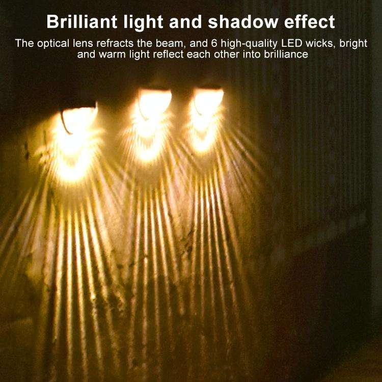 6 LED Outdoor Solar Water Drop Fence Light(White Light)