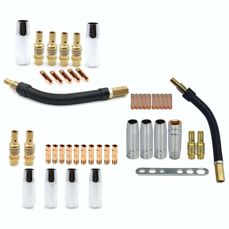 18 PCS / Set Welding Needle Point Vover Nozzle Kit Gas Shielded Welding Conductive Nozzle
