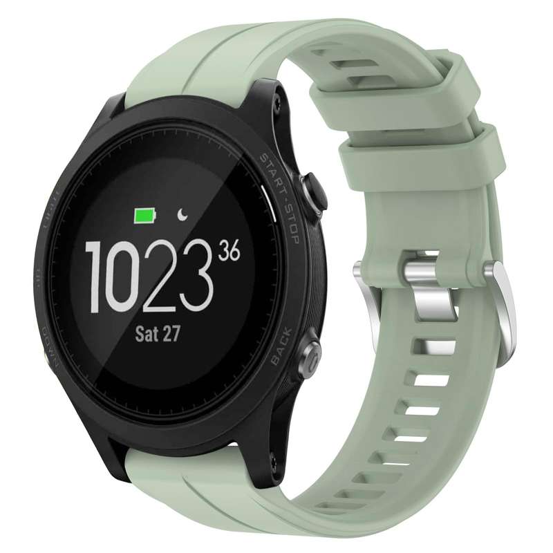 For Garmin Forerunner 935 22mm Solid Color Silicone Watch Band(Light Green)