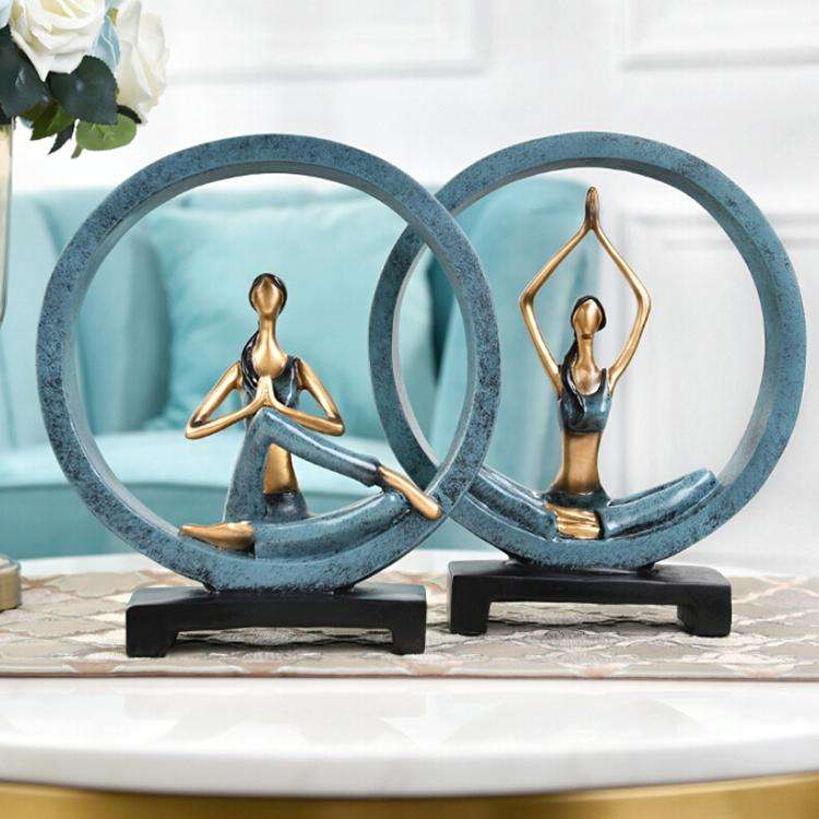 Modern Abstract Art Resin Yoga Pose Statue Yoga Studio Decorations(Worship)