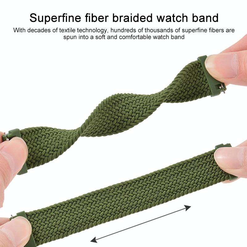 For Garmin Vivoactive 3 Adjustable Nylon Braided Elasticity Watch Band, Size:145mm(Black)