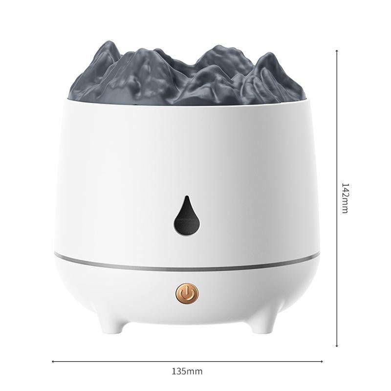 HS01 Simulation Flame Humidifier Home Aromatherapy Machine With Night Light(White)