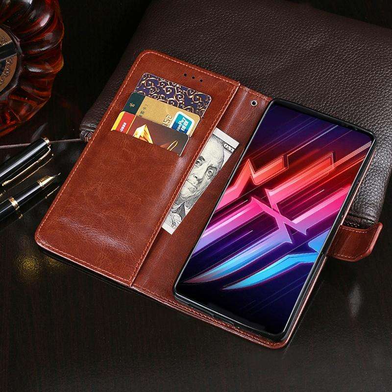 For ZTE nubia Red Magic 6s Pro idewei Crazy Horse Texture Leather Phone Case(Black)