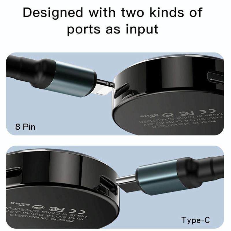 Yesido DS19 For Samsung Smart Watch Portable Charger Dual Input Port Magnetic Wireless Charger(Bl...