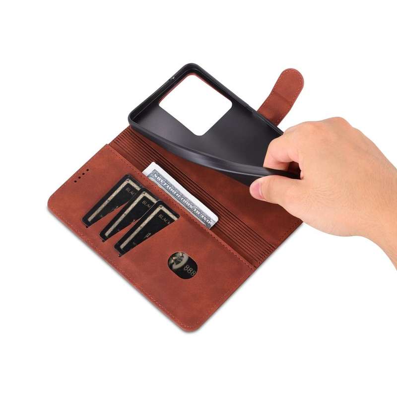 For vivo Y78 5G / Y36 / Y27 5G AZNS Skin Feel Calf Texture Flip Leather Phone Case(Brown)