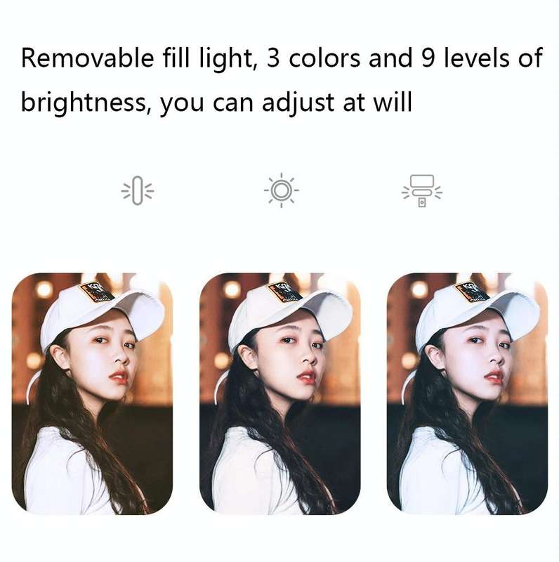 Removable Fill Light Phone Handheld Stabilizer with APP(Q09 Black)