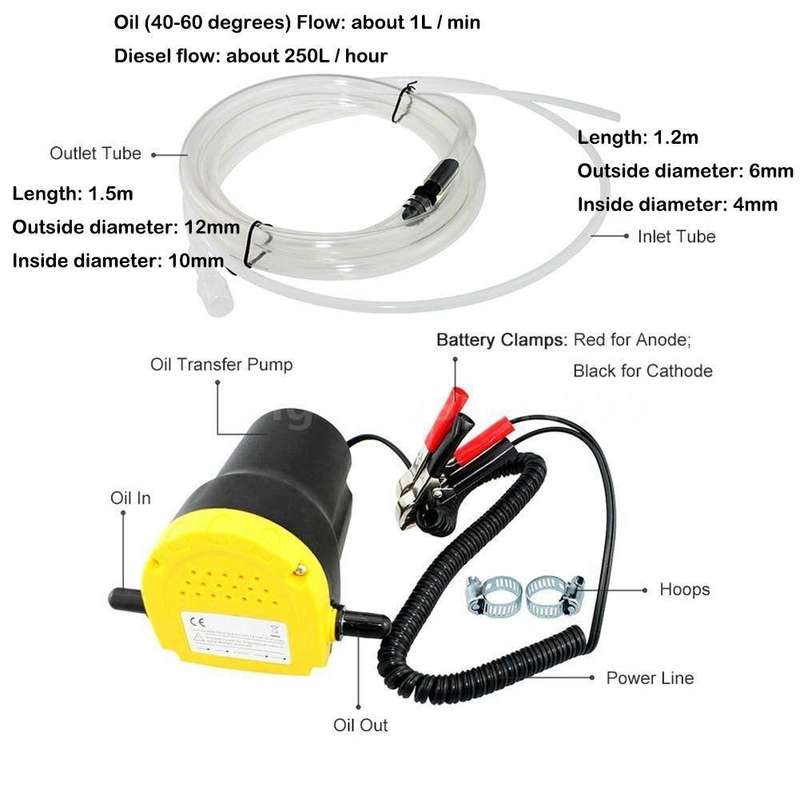 24V 60W Oil / Crude oil Fluid Sump Extractor Scavenge Exchange Transfer Pump Suction Transfer Pum...