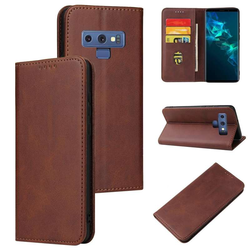 For Samsung Galaxy Note9 Calf Texture Magnetic Horizontal Flip Leather Case with Holder & Card Sl...