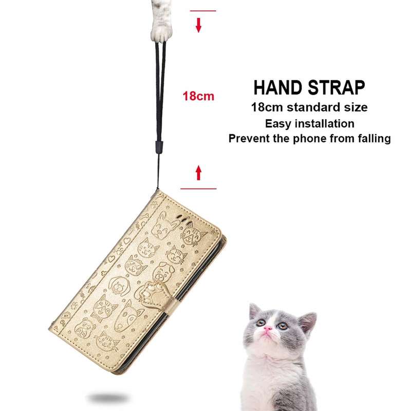 For Wiko Power U30 Cat and Dog Embossed Horizontal Flip Phone Leather Case with Holder & Card Slo...