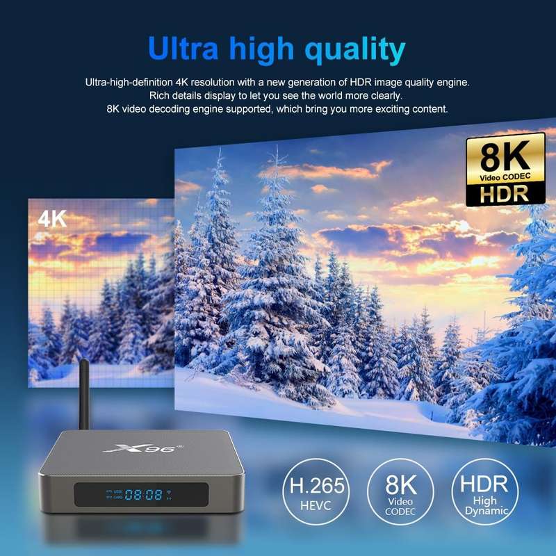 X96 X6 8K Smart TV BOX Android 11.0 Media Player, RK3566 Quad Core ARM Cortex A55, RAM: 8GB, ROM:...