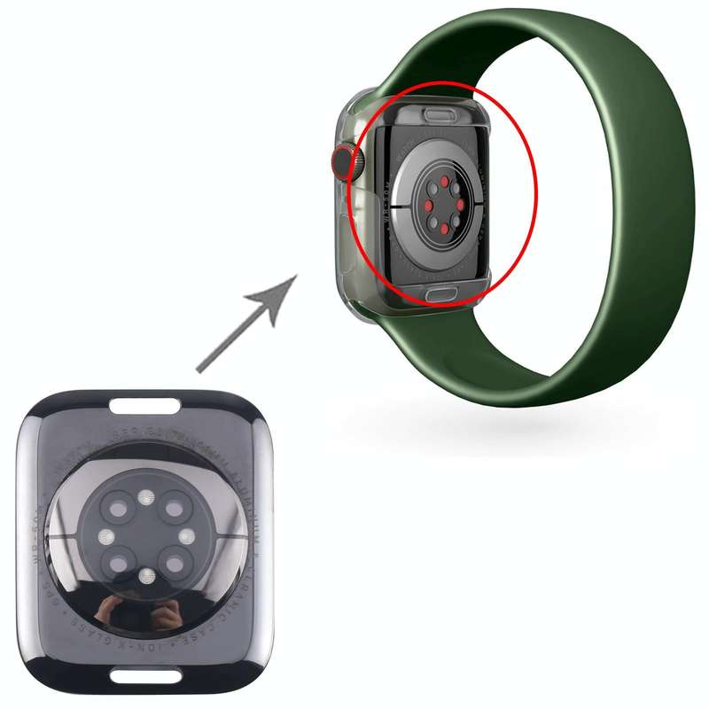 For Apple Watch Series 8 41mm GPS Glass Back Cover With Charging Module