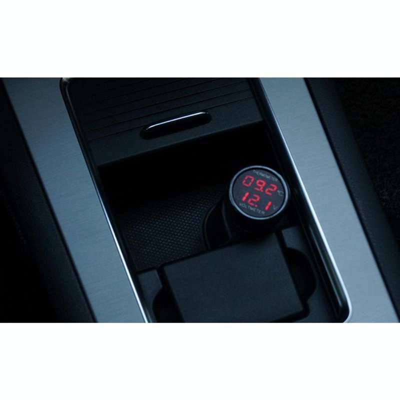 2 in 1 Universal Car Digital Voltage Meter Temperature Meter (Random Color Delivery)