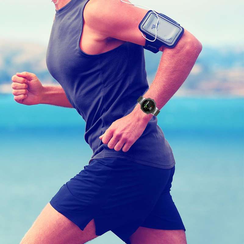 For Garmin Forerunner 45 / 45S / Swim 2 Universal Nylon Canvas Watch Band(Black)