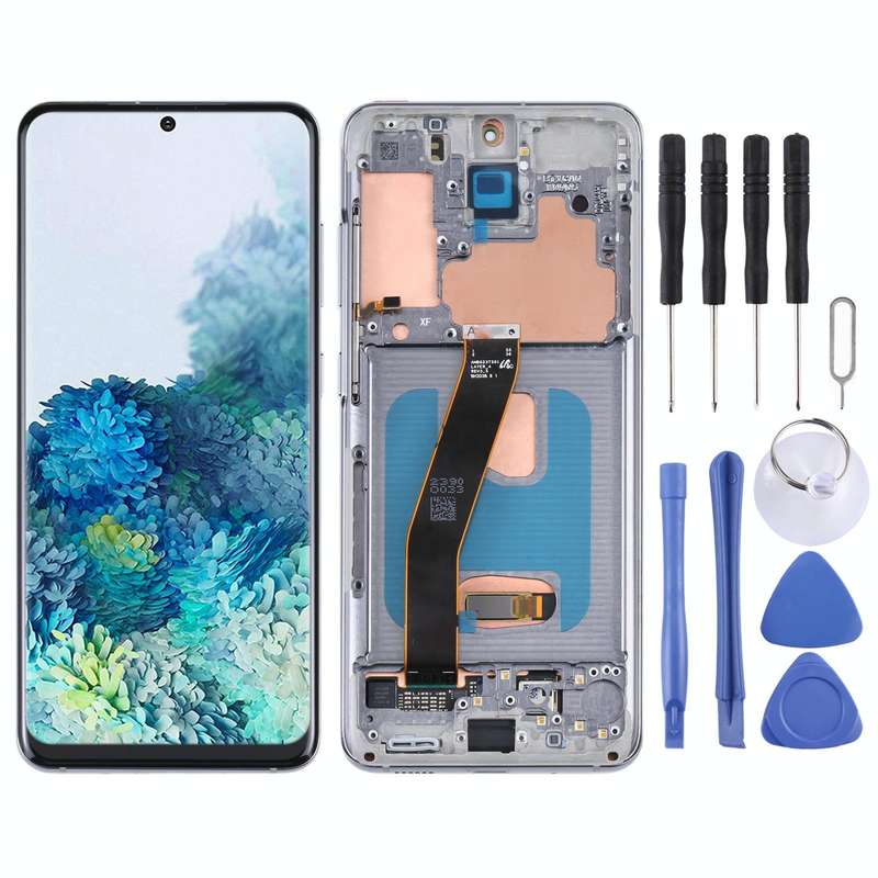 Original Super AMOLED LCD Screen With Digitizer Full Assembly with Frame for Samsung Galaxy S20 5...