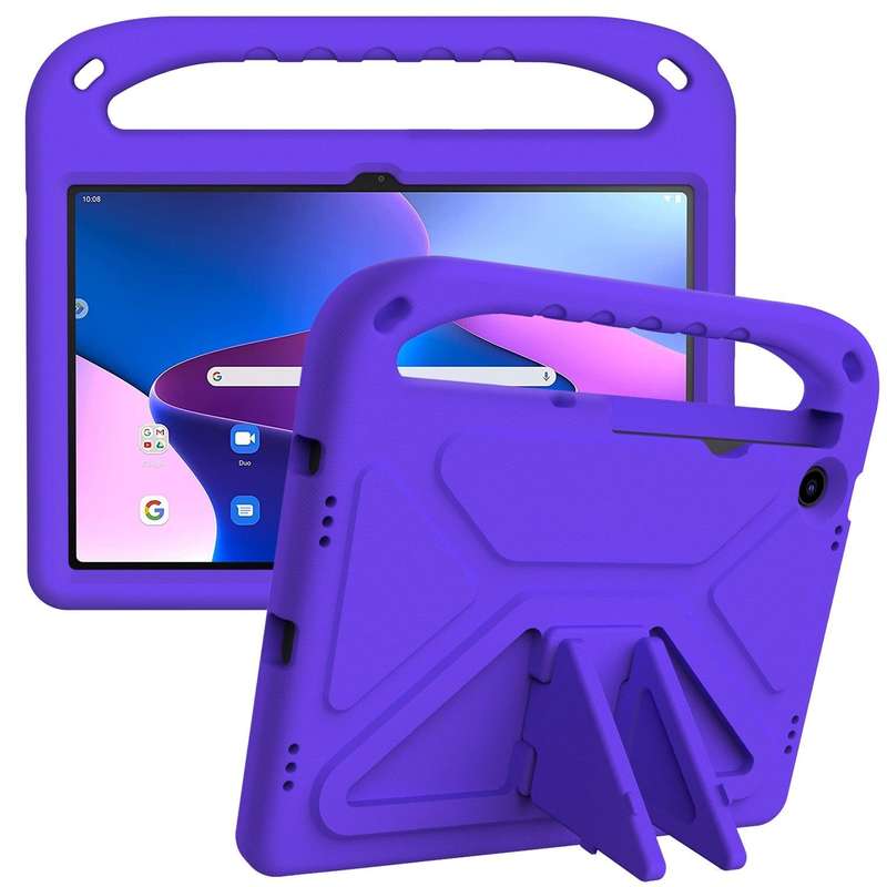 For Lenovo Tab M10 Plus 10.6 3rd Gen 2022 Handle EVA Shockproof Tablet Case with Holder(Purple)