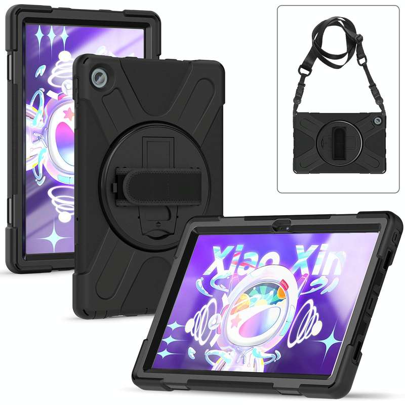 For Lenovo Tab M10 Plus 10.6 3rd Gen 2022 Silicone + PC Protective Tablet Case(Black)