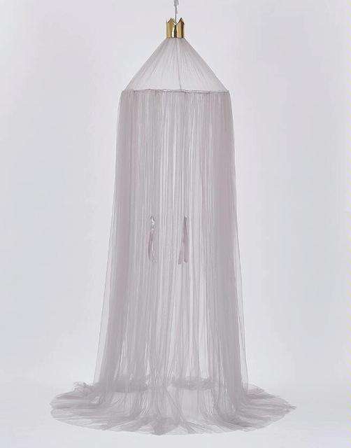 Baby Bed Curtain Hung Dome Mosquito Net Girls Crown Hanging Net Princess Tents(Gray)