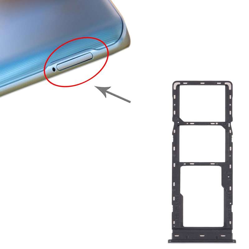 For Tecno Pouvoir 3 Plus LB8 LB8a SIM Card Tray + SIM Card Tray + Micro SD Card Tray (Black)