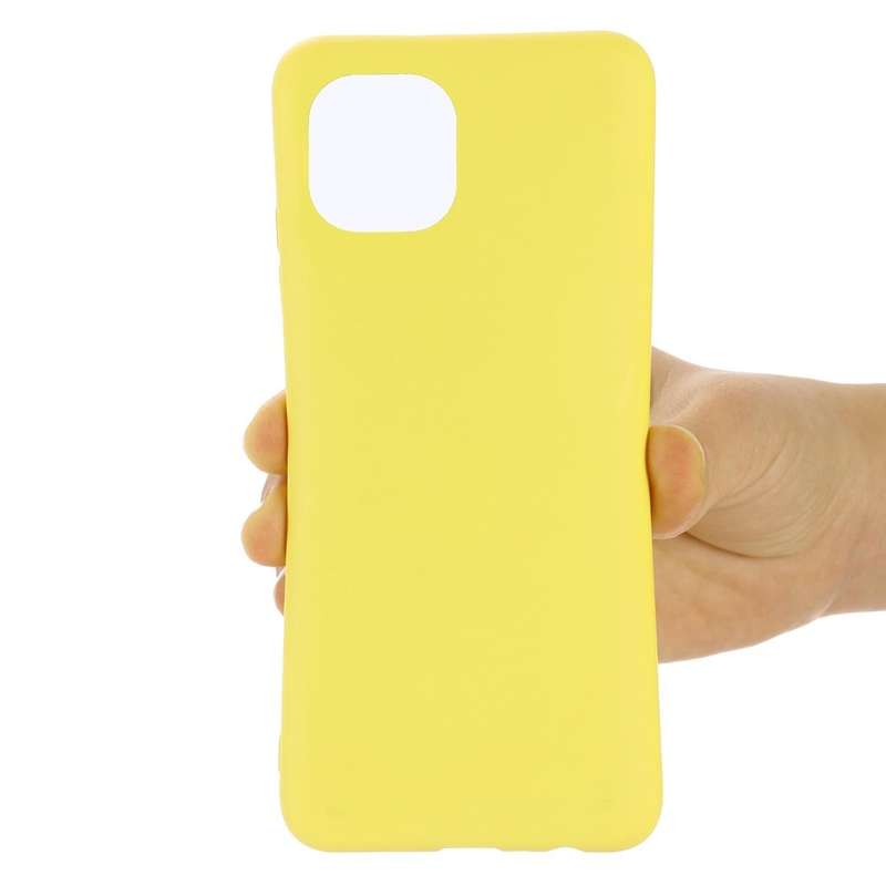 For Samsung Galaxy A03 164.2mm Global Version Pure Color Liquid Silicone Phone Case(Yellow)