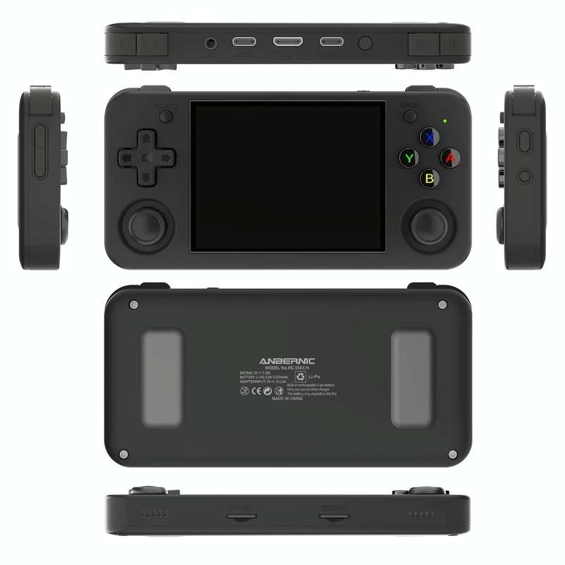 ANBERNIC RG35XX H Handheld Game Console 3.5 Inch IPS Screen Linux System 64GB(Black)
