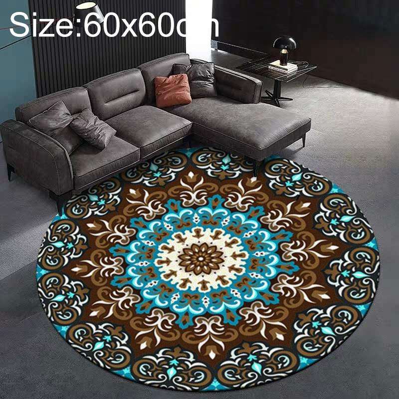 Ethnic Carpet Camel Mandala Flower Carpet Non-slip Floor Mat, Size:Diameter 60cm(Flower)