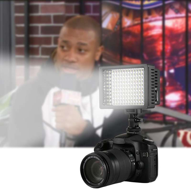 HD-160 White Light LED Video Light on-Camera Photography Lighting Fill Light for Canon, Nikon, DS...