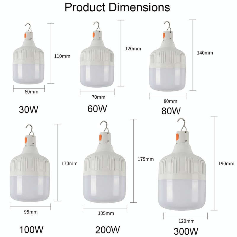 AB26 USB Charging LED Bulb Night Market Stall Lights Outdoor Camping Hanging Lamp, Power: 200W (O...