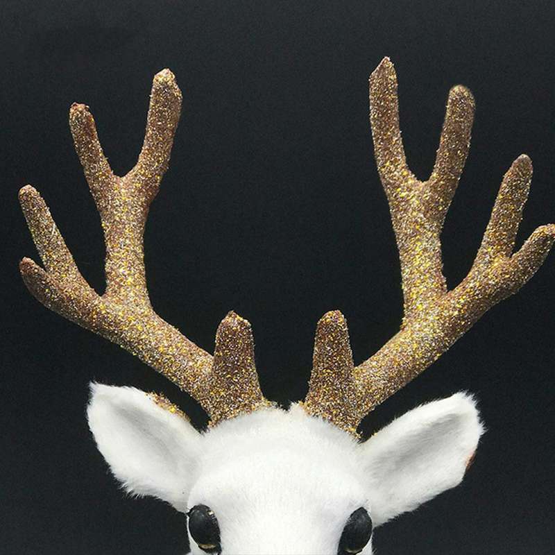 Simulation Deer Home Ornaments Plush Christmas Deer Doll Holiday Decorations, Size:15x15cm, Speci...