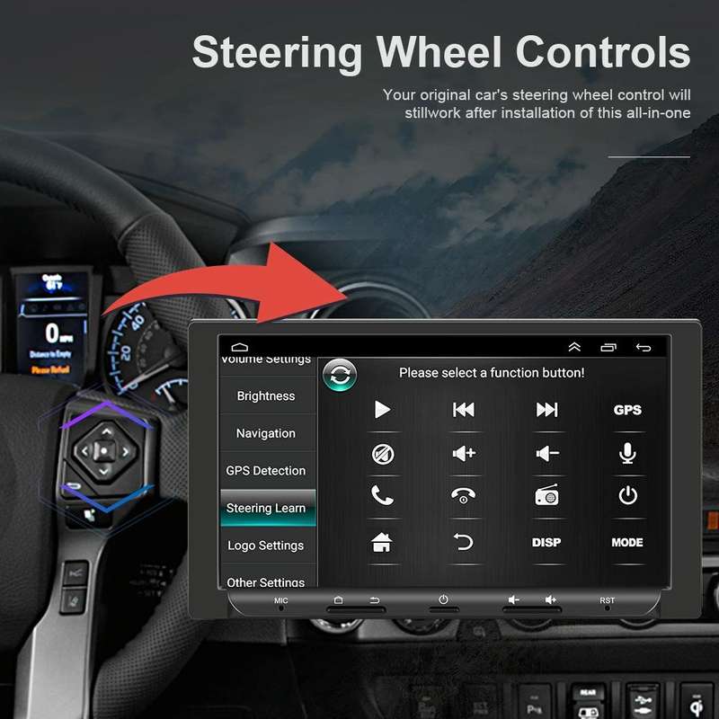 7 inch Carplay GPS Navigation Reverse Integrated Machine, Style: Standard+8 Light Camera(1+16G)
