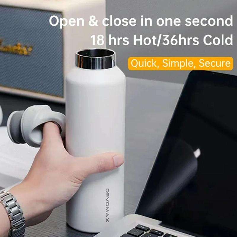 REVOMAX Stainless Steel Vacuum Flask Outdoor Car Vacuum Flask, Capacity 365ml (Bubble Blue)