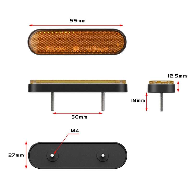 2 PCS 24LED Reflector Brake Light Turn Signal Light(White Shell White Light)