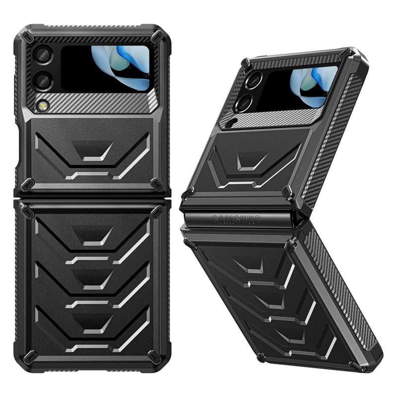 For Samsung Galaxy Z Flip4 5G SM-F721 Armored All-inclusive Shockproof Folding Phone Case(Black)