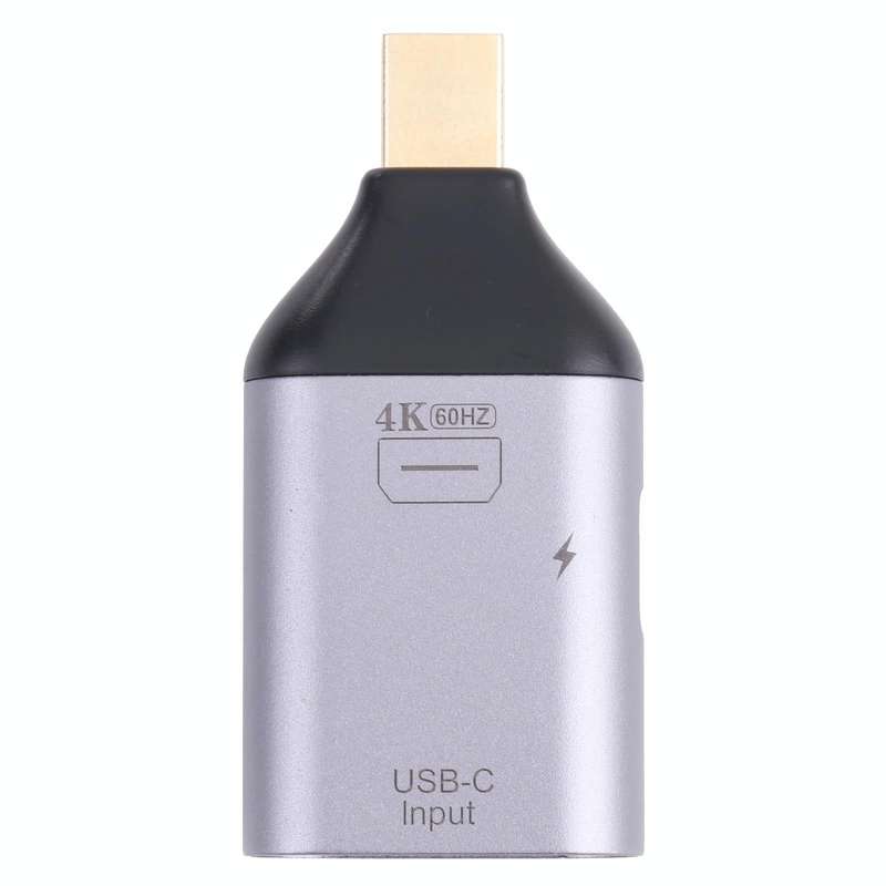 2 in 1 4K 60Hz Mini DP Male to USB-C / Type-C Charging + USB-C / Type-C Female Adapter