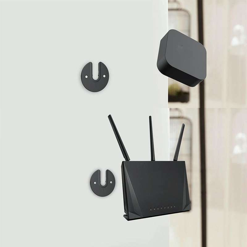 Tablet Router TV Box Wall Mount Bracket Holder(Black)