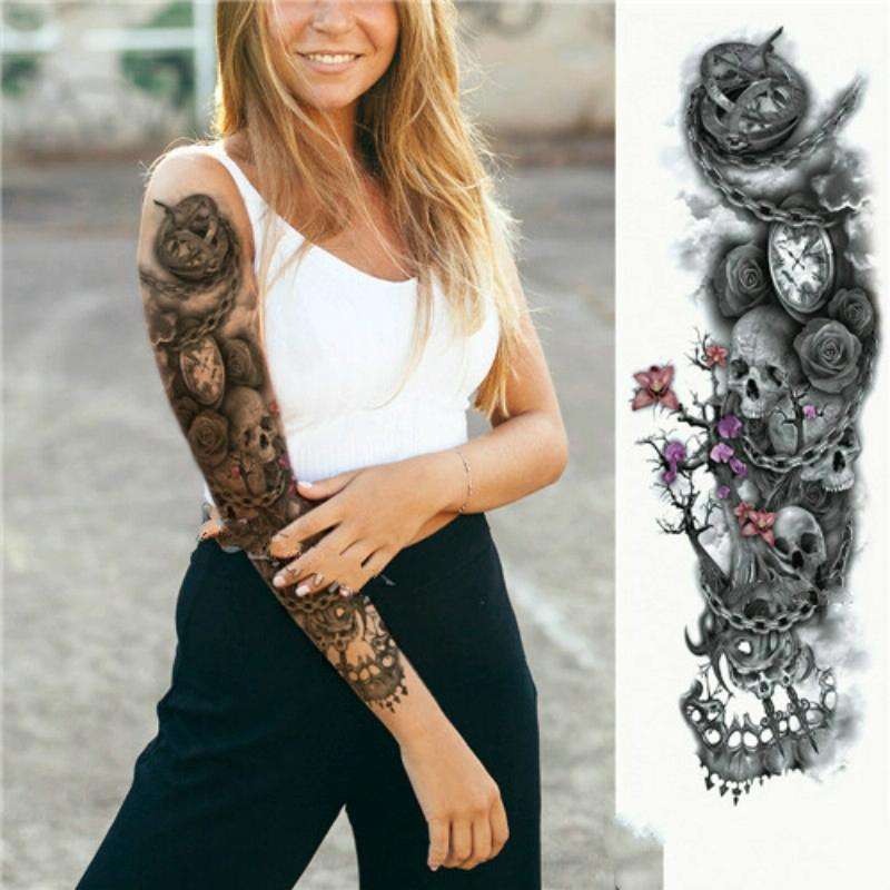 2 PCS Large Arm Sleeve Waterproof Temporary Tattoo Sticker(TQB-007)