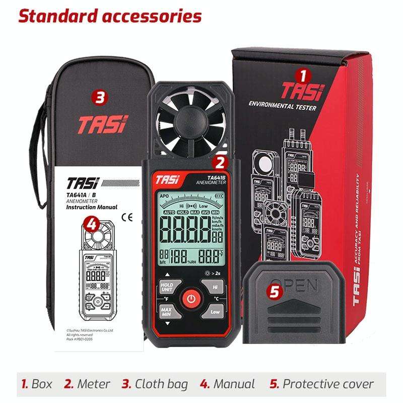 TASI TA641B High Precision Wind Speed Instrument Wind Volume Tester Handheld Wind Speed Meter