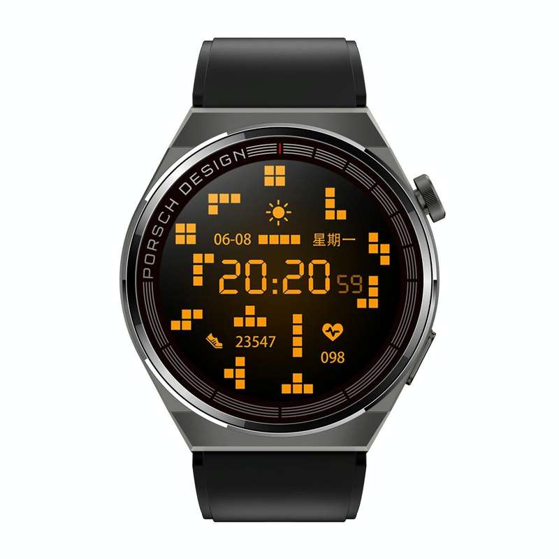 MD3MAX Porsche Ver 1.39 inch Round Screen TPU Strap Smart Watch Supports Heart Rate Monitoring/Bl...