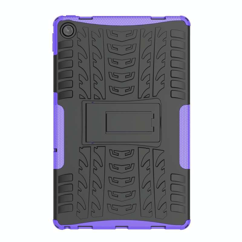For Lenovo Tab M10 Plus 10.6 3rd Gen 2022 Tire Texture TPU+PC Shockproof Case with Holder(Purple)