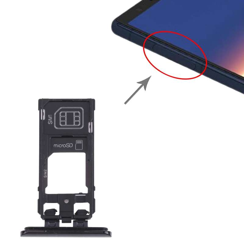 SIM Card Tray + SIM Card Tray / Micro SD Card Tray for Sony Xperia 5 (Black)