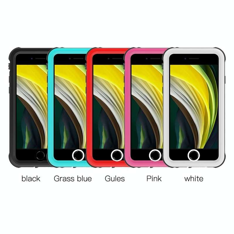 For iPhone SE 2022 / SE 2020 RedPepper Shockproof Waterproof Solid Color PC + TPU Protective Case...