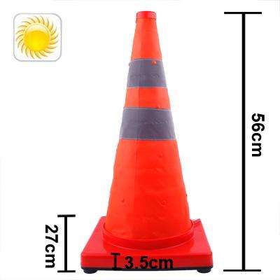 3-LED Solar Lift Traffic Safety Warning Road Cones, Height: 56cm