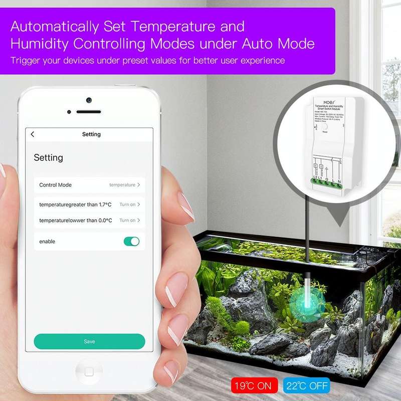 WiFi Switch Module+Temperature Probe Tuya Dual-way Temperature and Humidity Switch Timer Smart Sw...