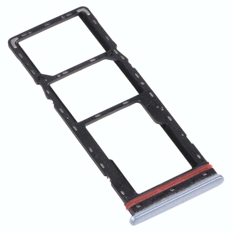 For infinix Hot 8 Lite X650 SIM Card Tray + SIM Card Tray + Micro SD Card Tray (Grey)
