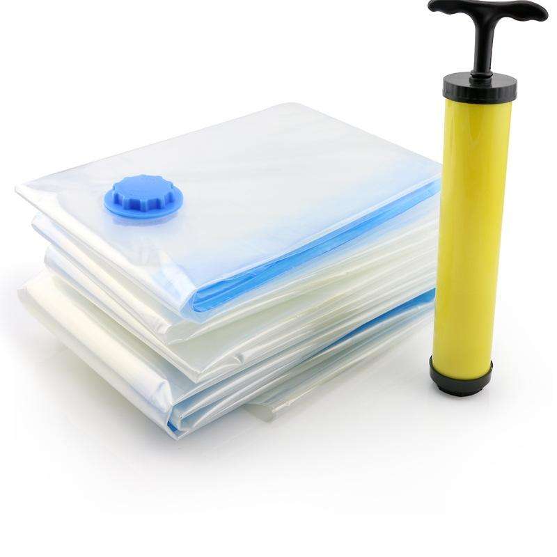 3 PCS Hot Vacuum Bag Storage Organizer Transparent Border Foldable Extra Large Seal Compressed Tr...