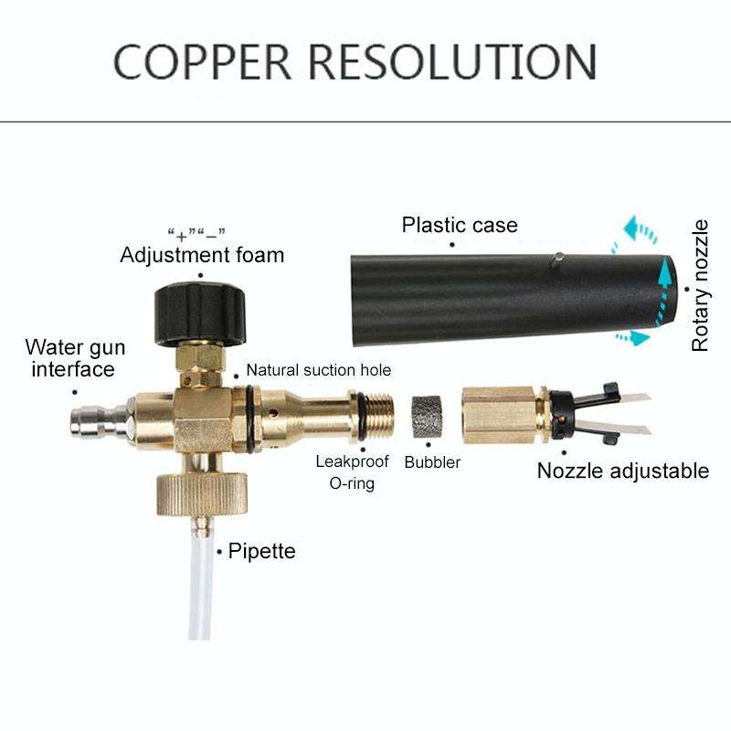 High Pressure Car Wash Foam Gun Soap Foamer Generator Water Sprayer Gun, Outer Wire: 22 x 1.5, In...