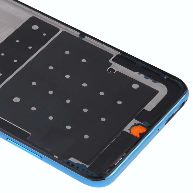 Front Housing LCD Frame Bezel Plate with Side Keys for Huawei P30 Lite (24MP)(Blue)